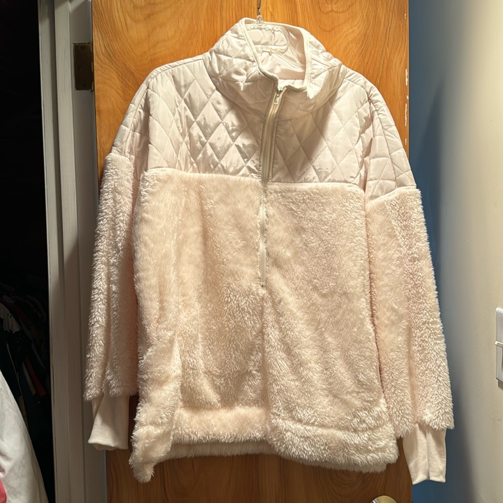 Cream Pullover Fuzzy Jacket Lularoe Nancy